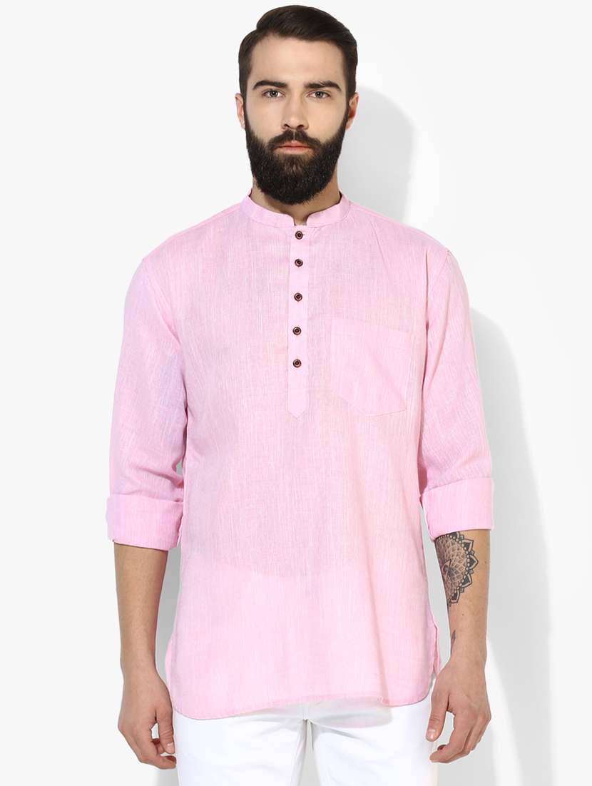 pink cotton short  kurta