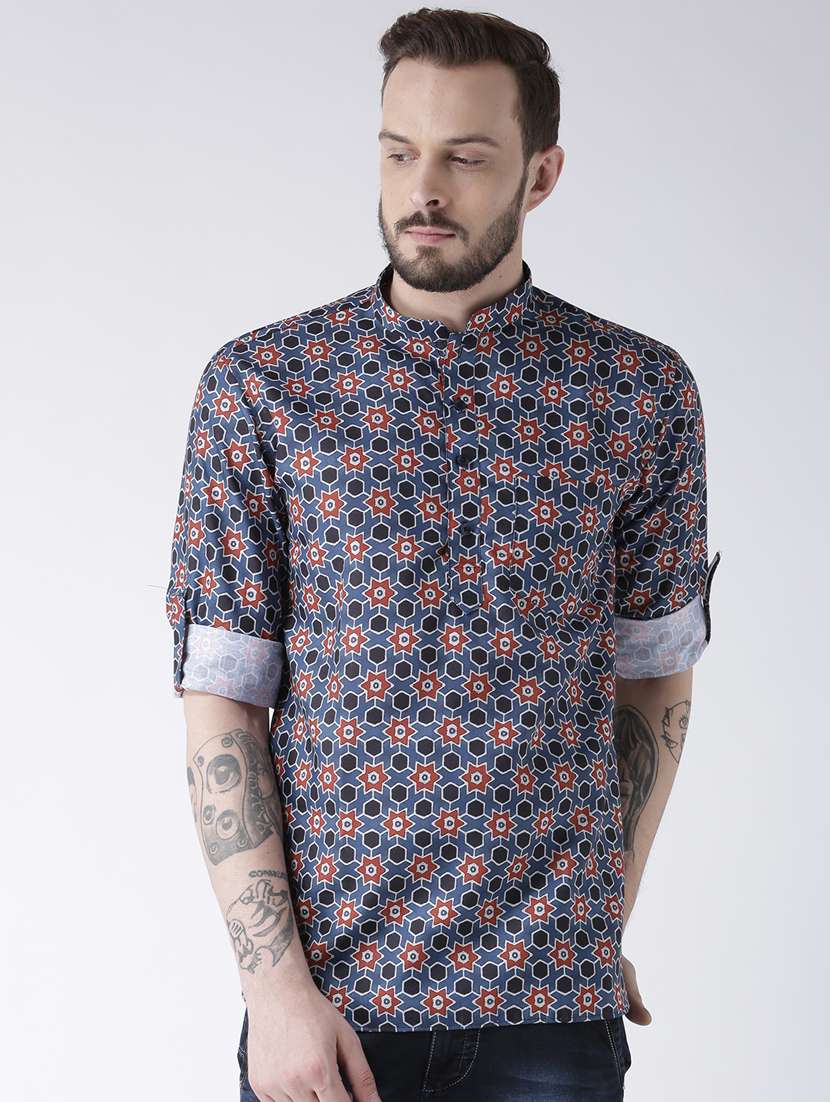 navy blue cotton short  kurta