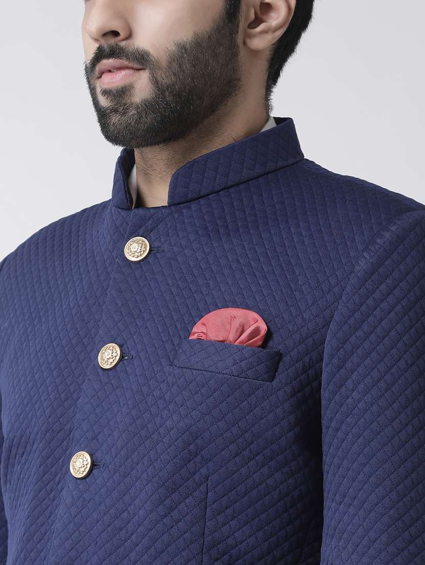 men blue long sleeve velvet blazer - 17078262 -  Standard Image - 4