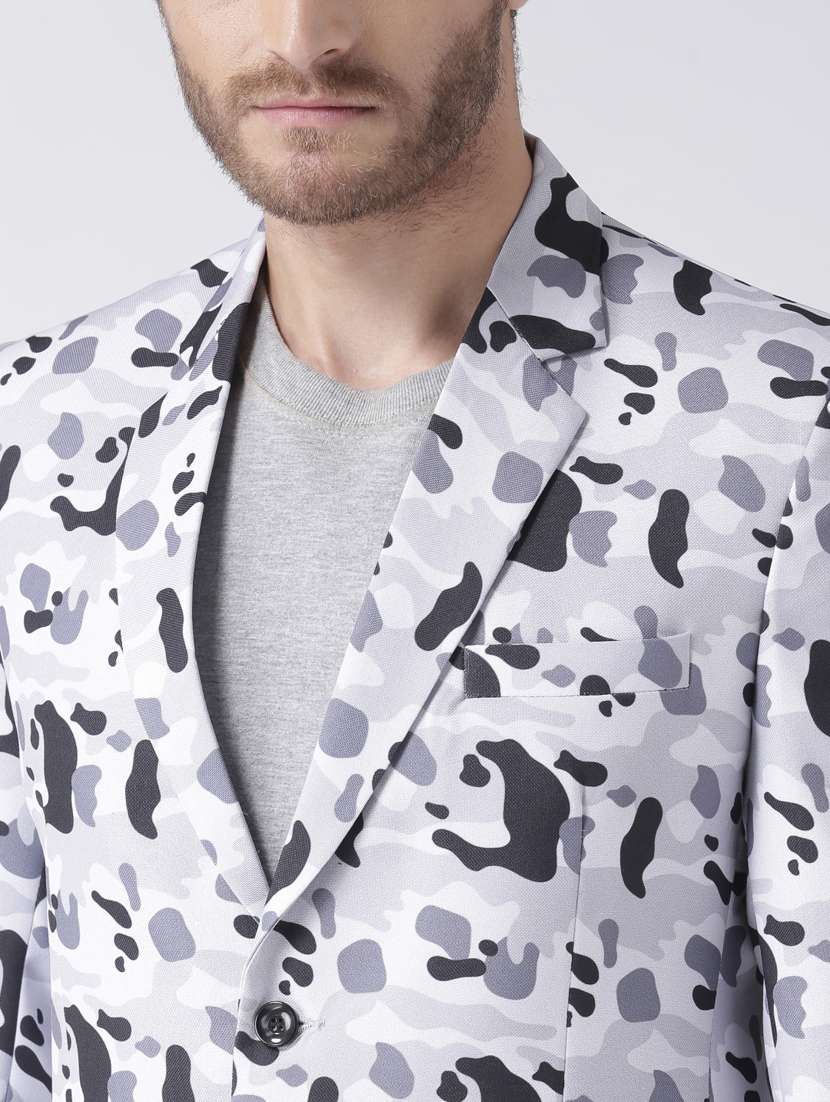 white velvet casual blazer - 17078269 - Standard Image - 4
