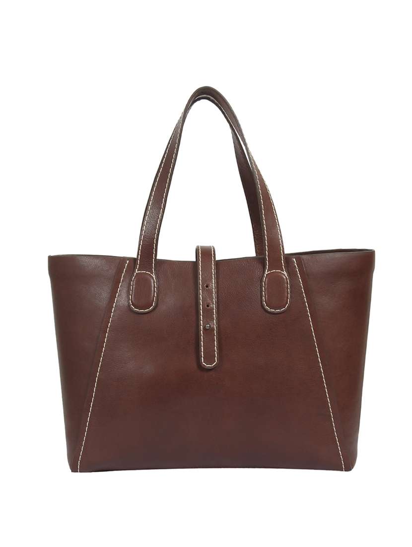 brown leather regular tote