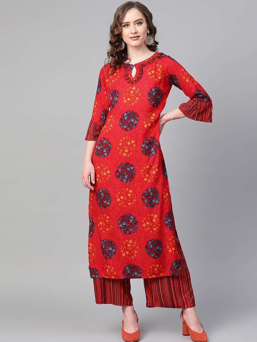 printed kurta palazzo set