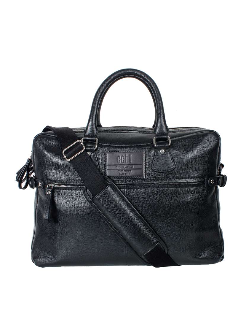 black leatherette laptopbag
