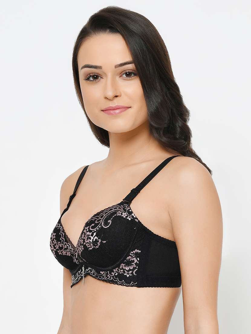 black laced push up bra  - 17081444 -  Standard Image - 1