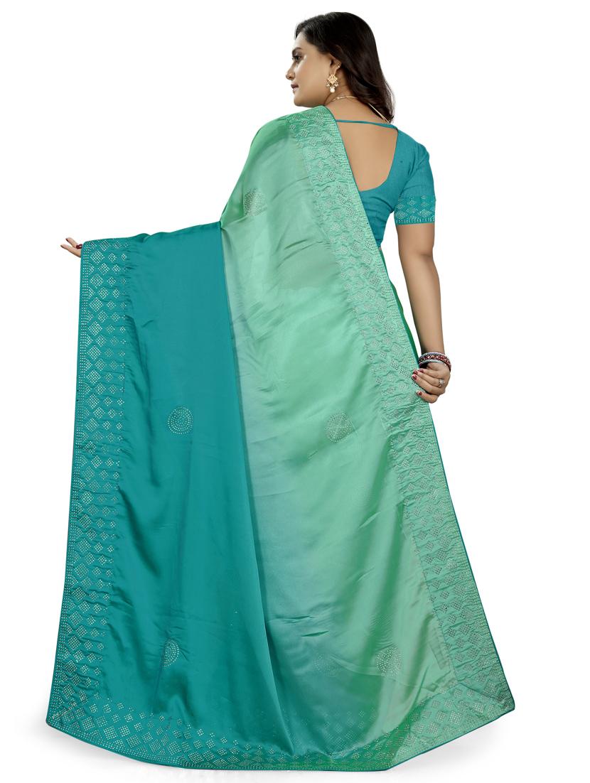 ombre bordered saree with blouse - 17082302 - Standard Image - 1