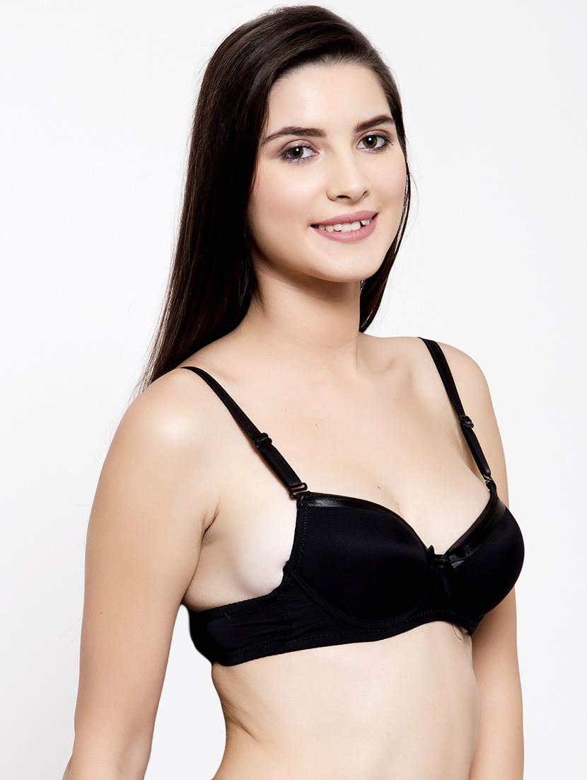 black polyester balconette bra  - 17082847 -  Standard Image - 1
