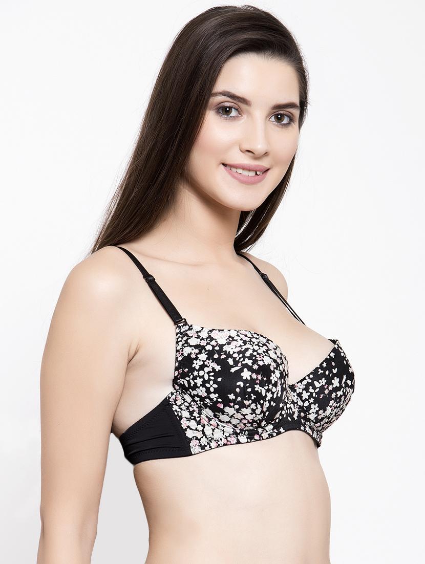 black polyester push up bra - 17082873 - Standard Image - 1