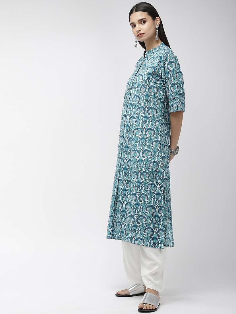 printed a-line kurta - 17083423 -  Standard Image - 1