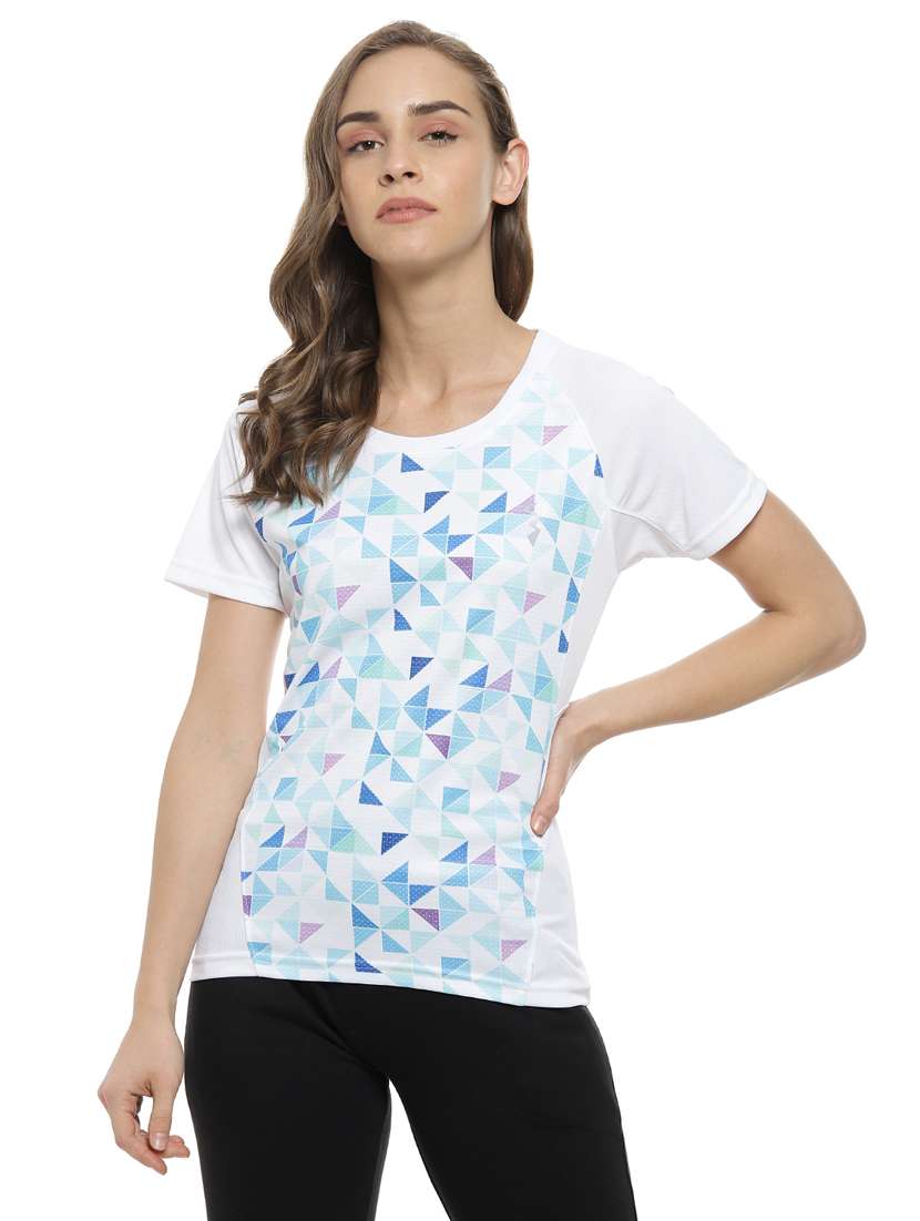 women's front print round neck t-shirt