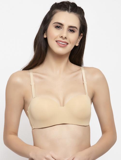 beige polyester balconette bra - 17083738 - Standard Image - 0