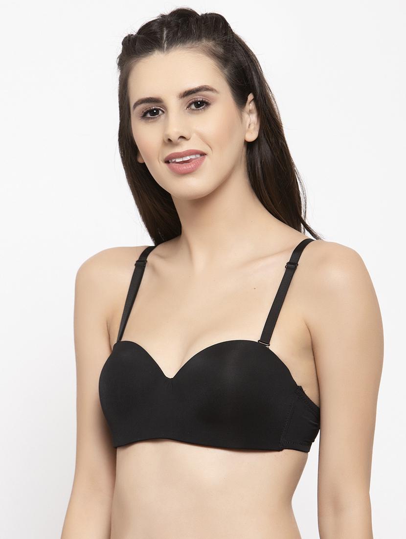 black polyester balconette bra - 17083739 -  Standard Image - 1