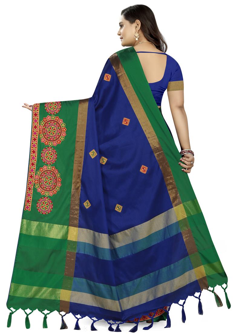 women's embroidered saree with blouse - 17083823 -  Standard Image - 1