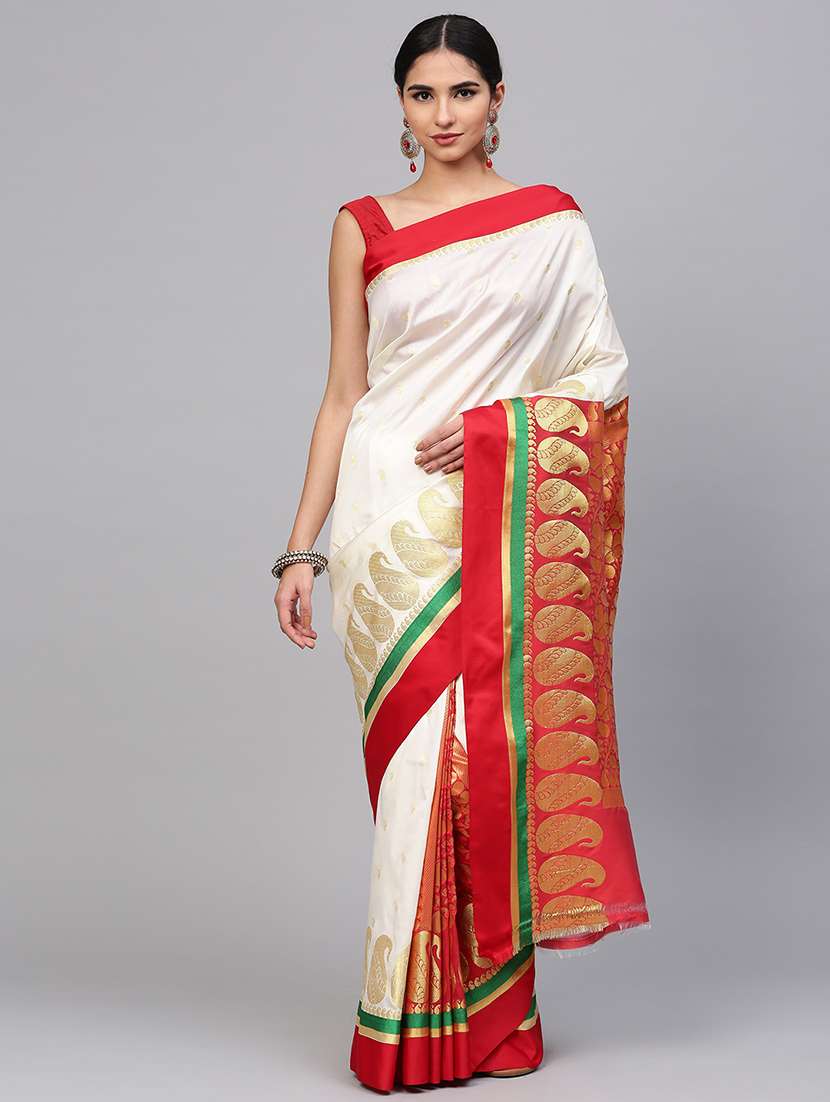 solid chanderi saree with blouse