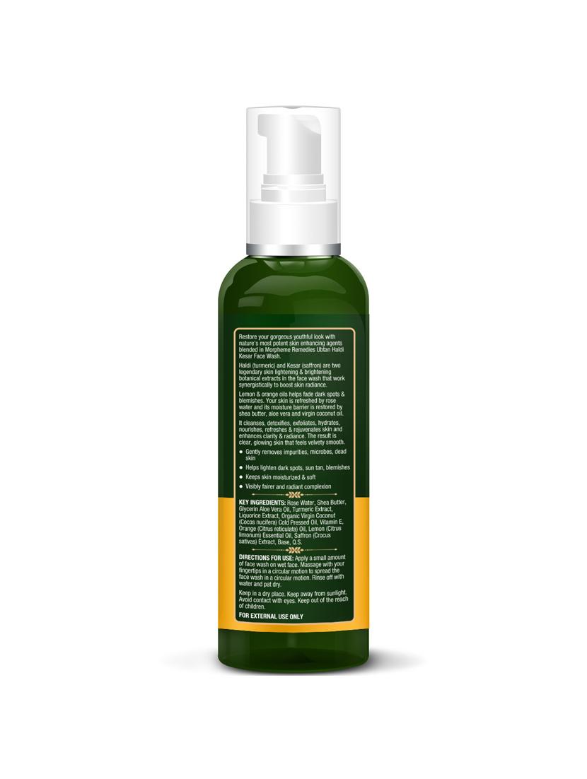morpheme remedies ubtan haldi kesar face wash (tan removal, brightening), no sls/sulphate, paraben, 120ml - 17085100 - Standard Image - 1