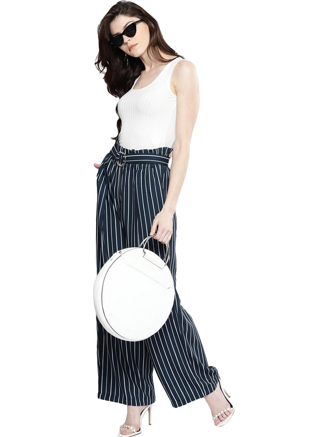 paper bag waist flat front trouser - 17085292 - Standard Image - 4