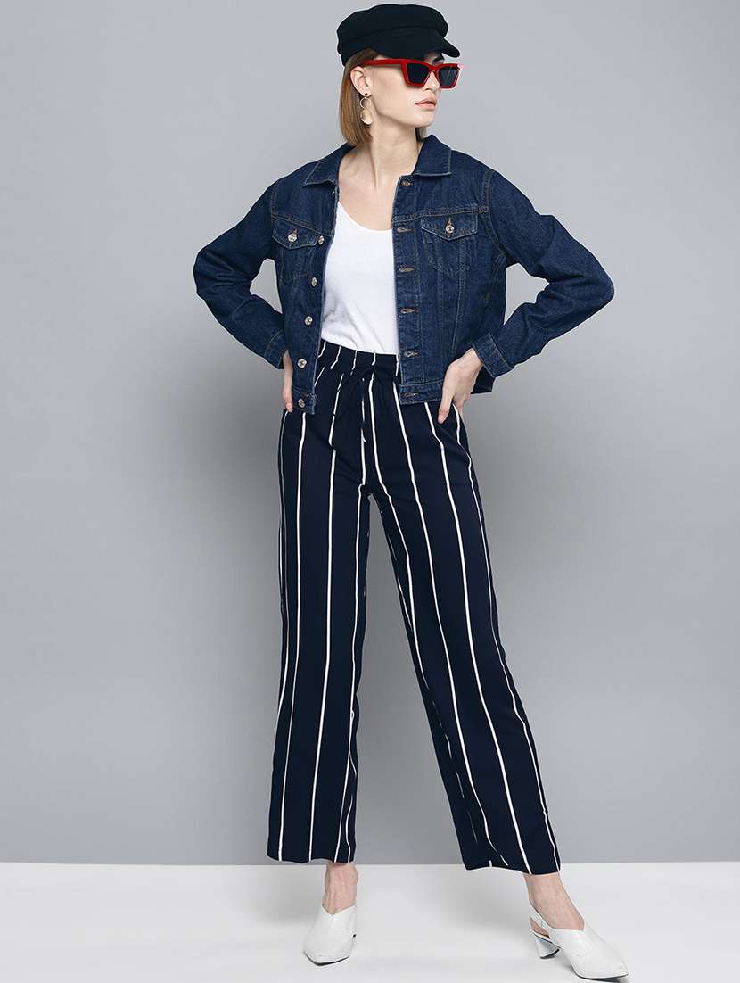 high rise striped trouser  - 17085322 -  Standard Image - 4