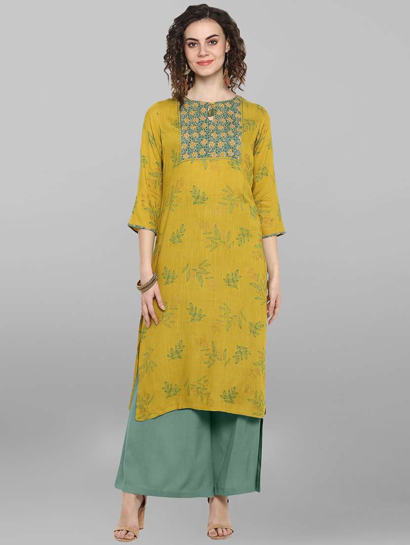 embroidered straight kurta