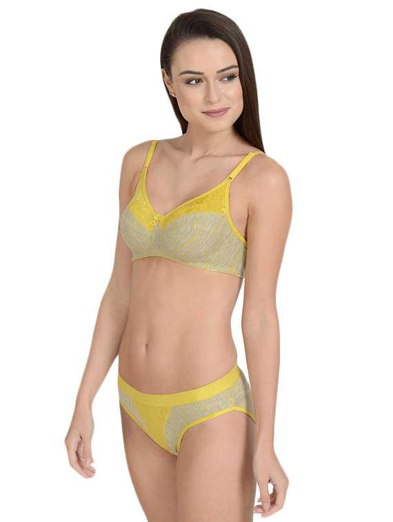 bow patch printed bra  and panty set - 17086308 -  Standard Image - 1