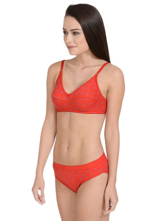 floral patch printed bra and panty set - 17086310 -  Standard Image - 1