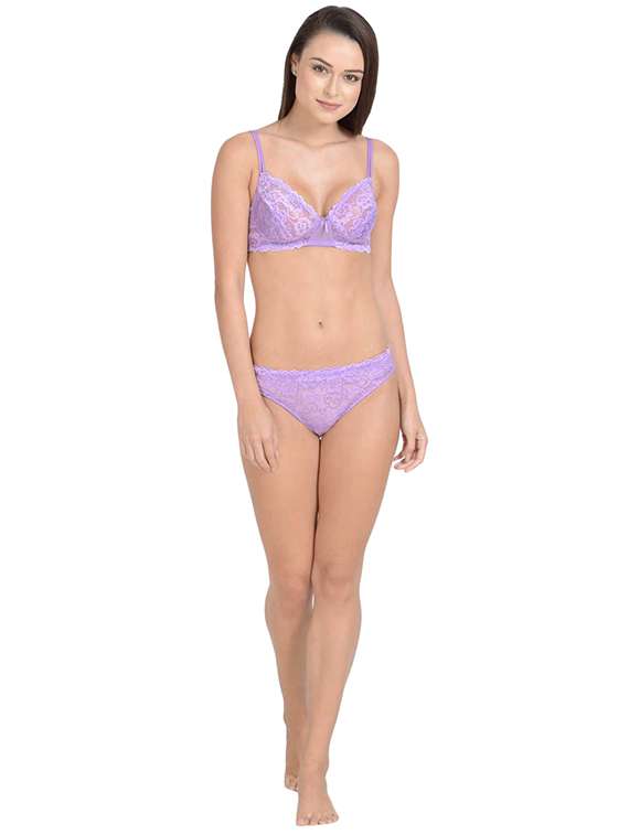 bow patch laced bra & panty set  - 17086318 -  Standard Image - 1