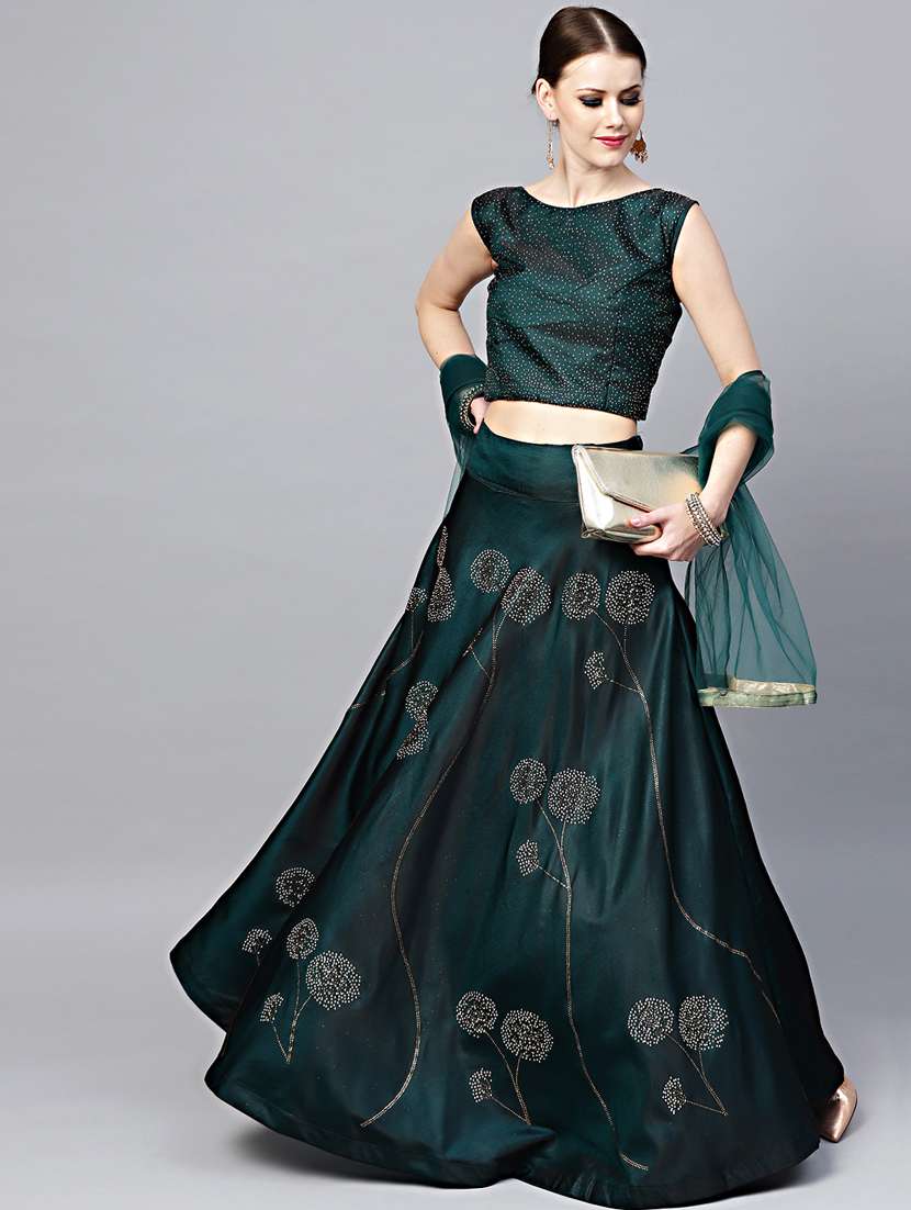 embellished flared lehenga