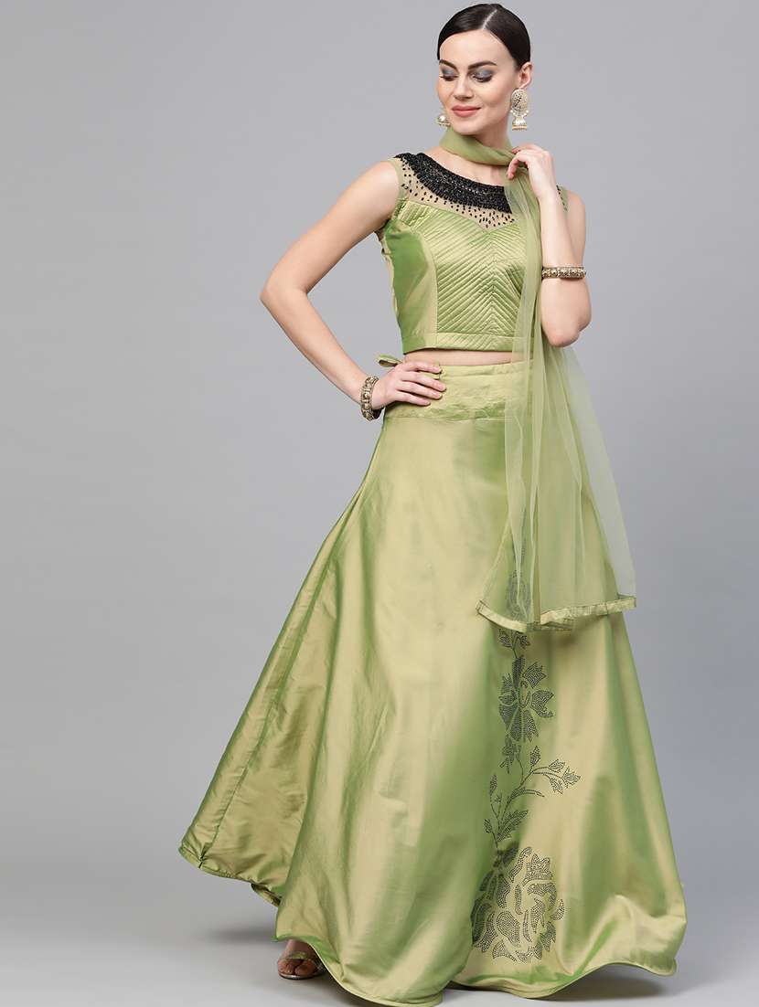 solid flared lehenga