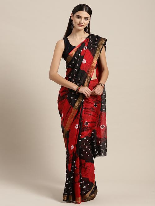 bandhani kota doria saree with blouse - 17087823 - Standard Image - 0