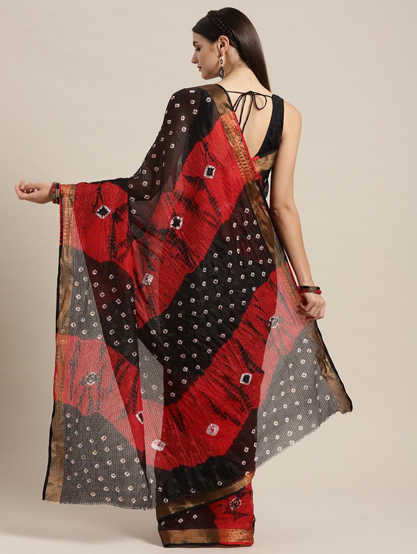 bandhani kota doria saree with blouse - 17087823 -  Standard Image - 1