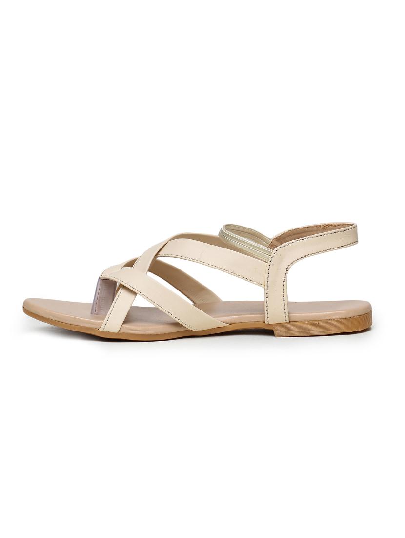 beige solid back strap sandal - 17087970 -  Standard Image - 1