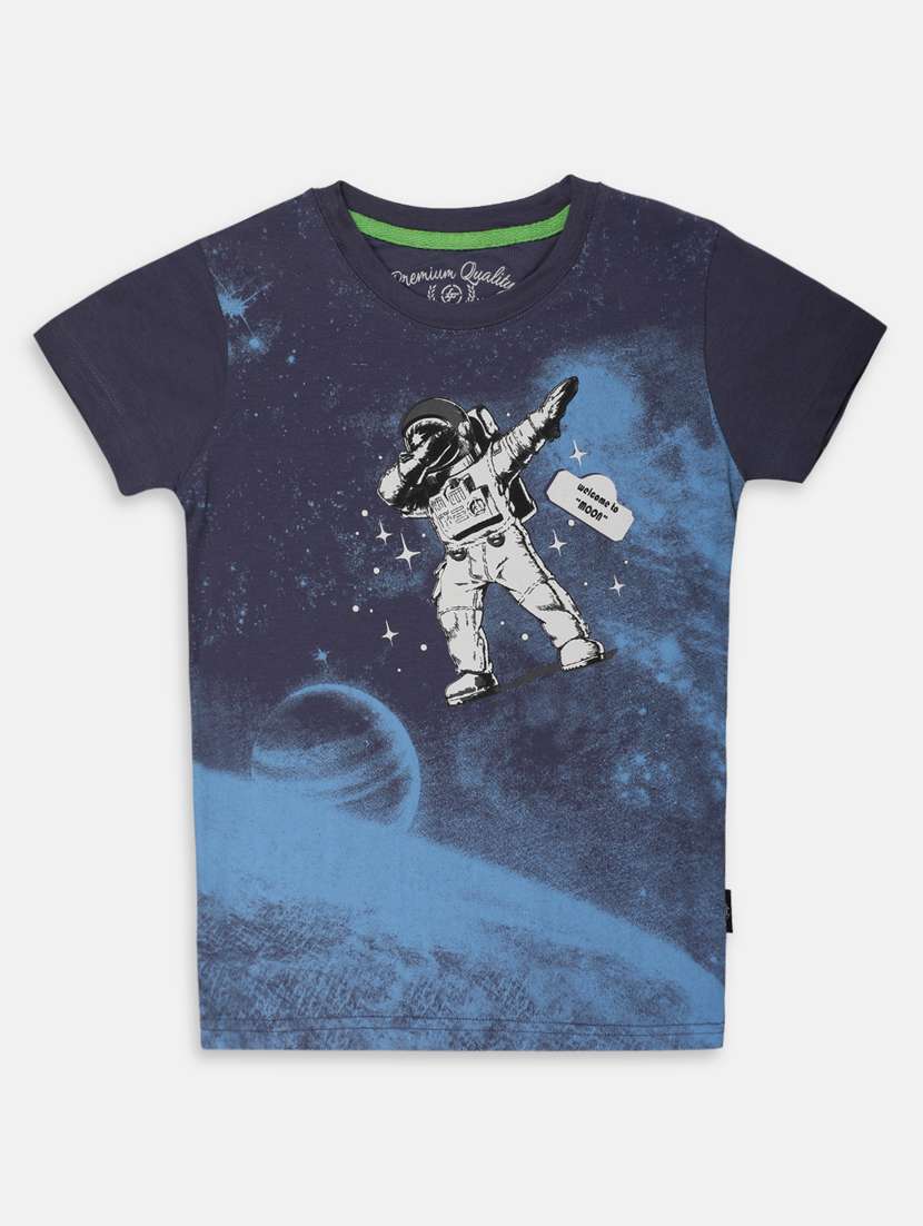 blue cotton t-shirt with free mask 