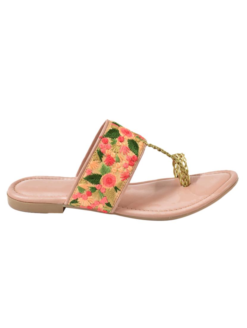yellow one toe kolhapuris - 17088713 - Standard Image - 1