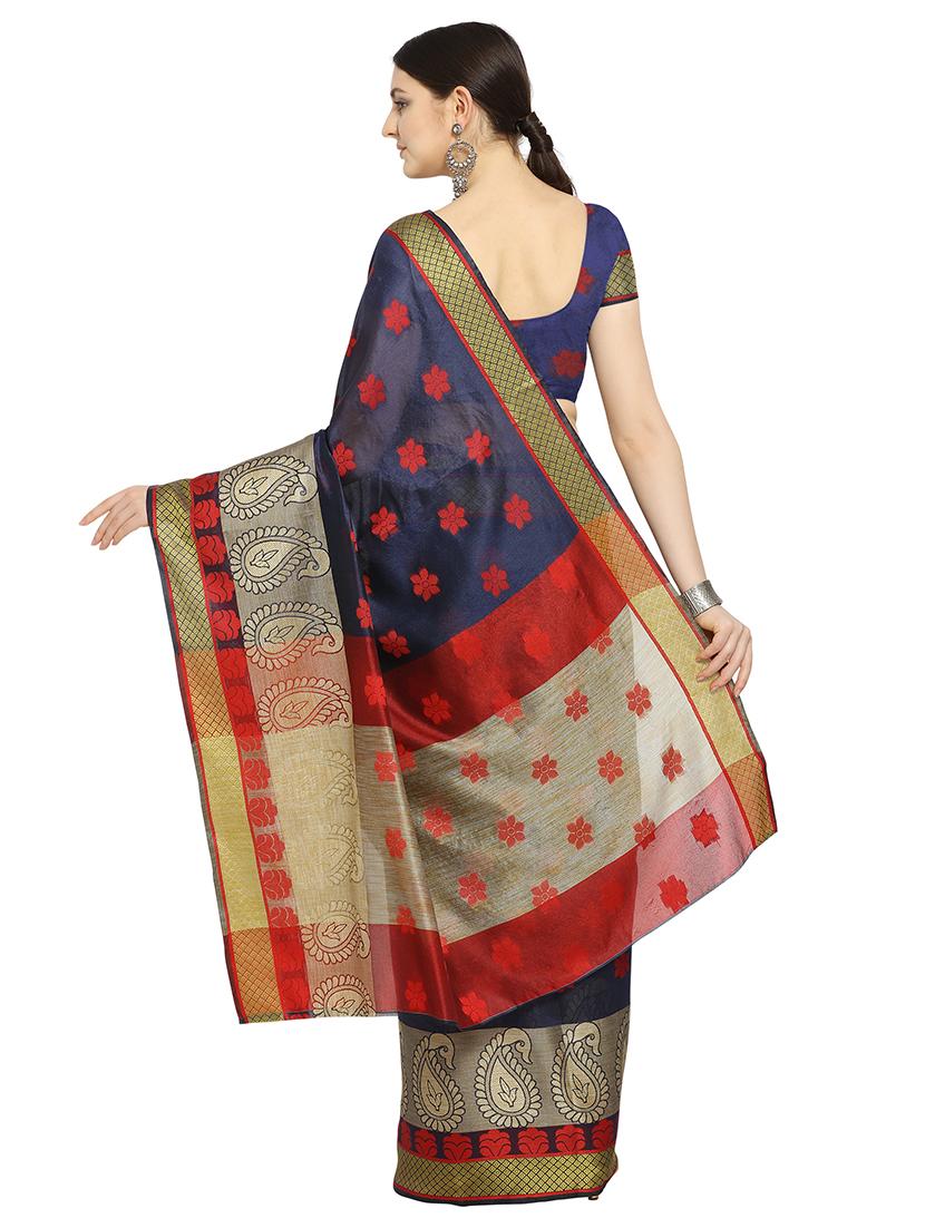self design kanjivaram saree with blouse - 17088921 - Standard Image - 1