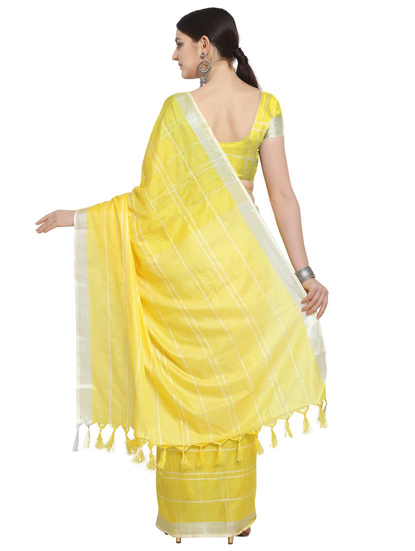 checkered kanjivaram saree with blouse - 17088923 - Standard Image - 1