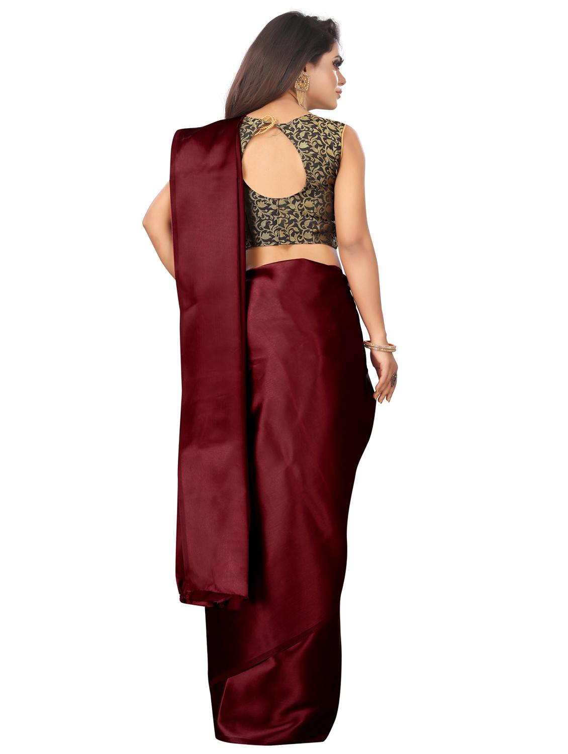 solid plain saree with blouse - 17089005 -  Standard Image - 1
