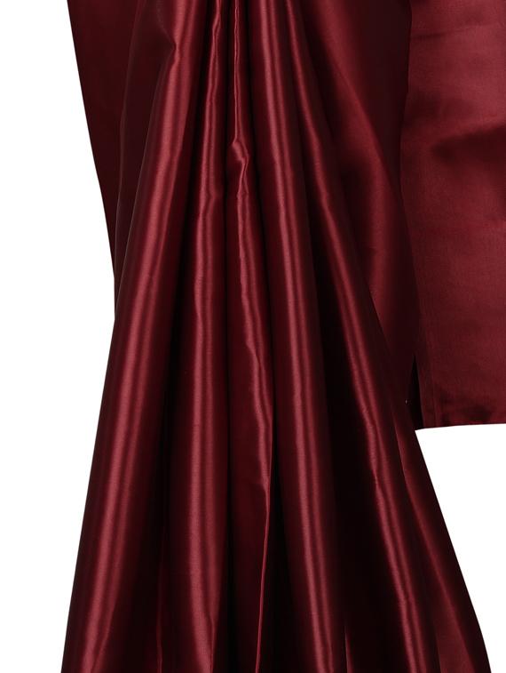 solid plain saree with blouse - 17089005 - Standard Image - 4