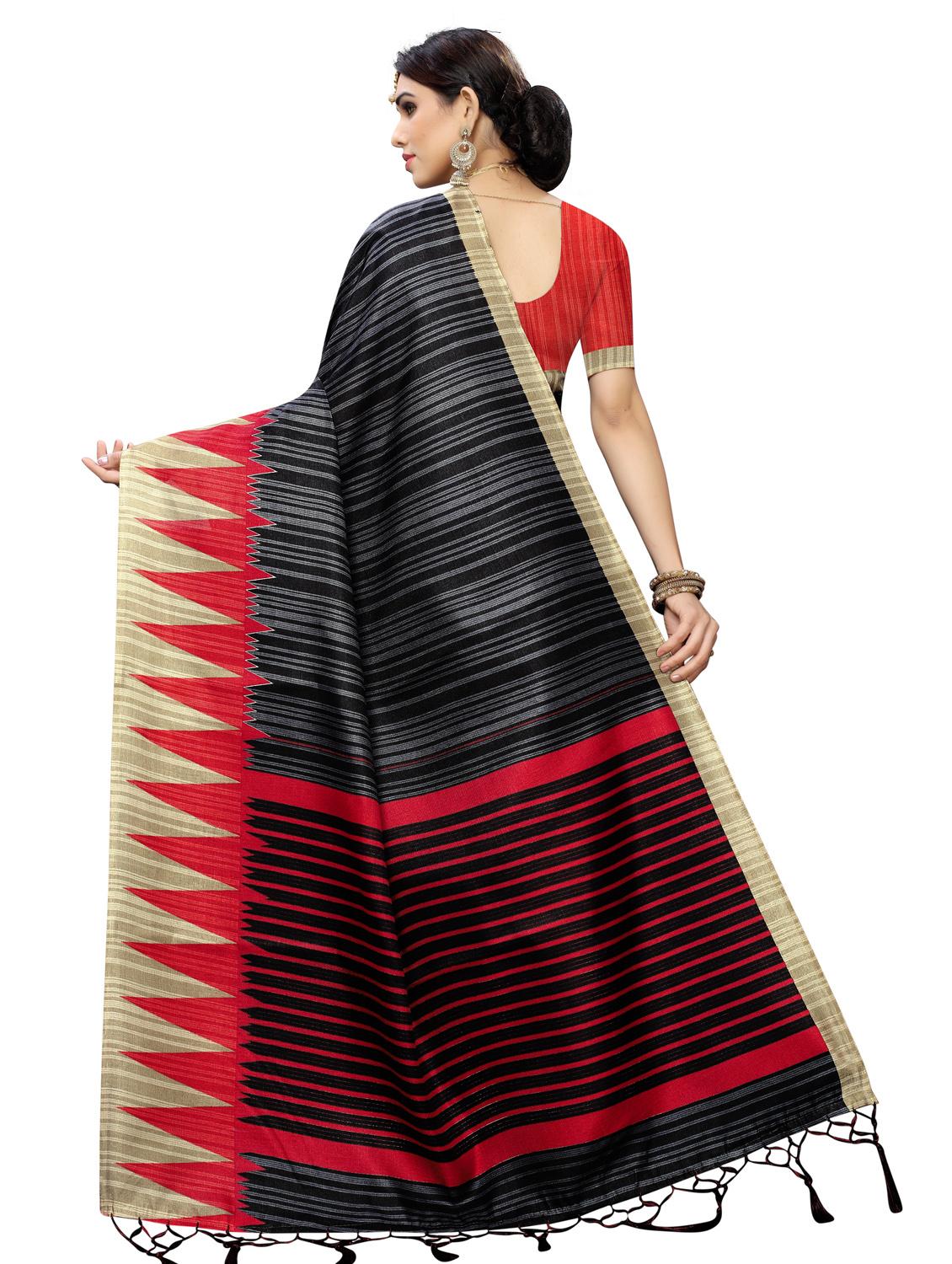 striped kanjivaram saree with blouse - 17089017 - Standard Image - 1