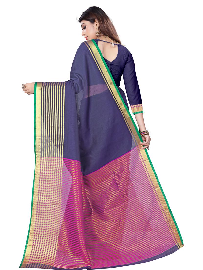 bordered kanjivaram saree with blouse - 17089034 -  Standard Image - 1