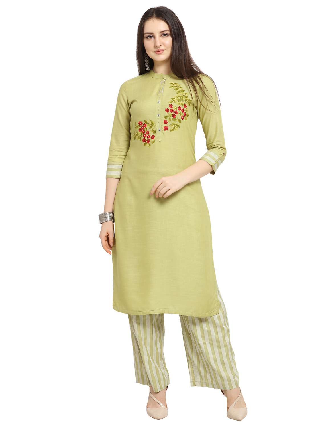 embroidered kurta palazzo set