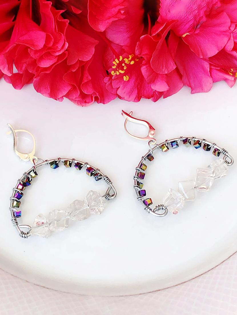 multi colored metal hoop earring - 17089390 - Zoom Image - 0