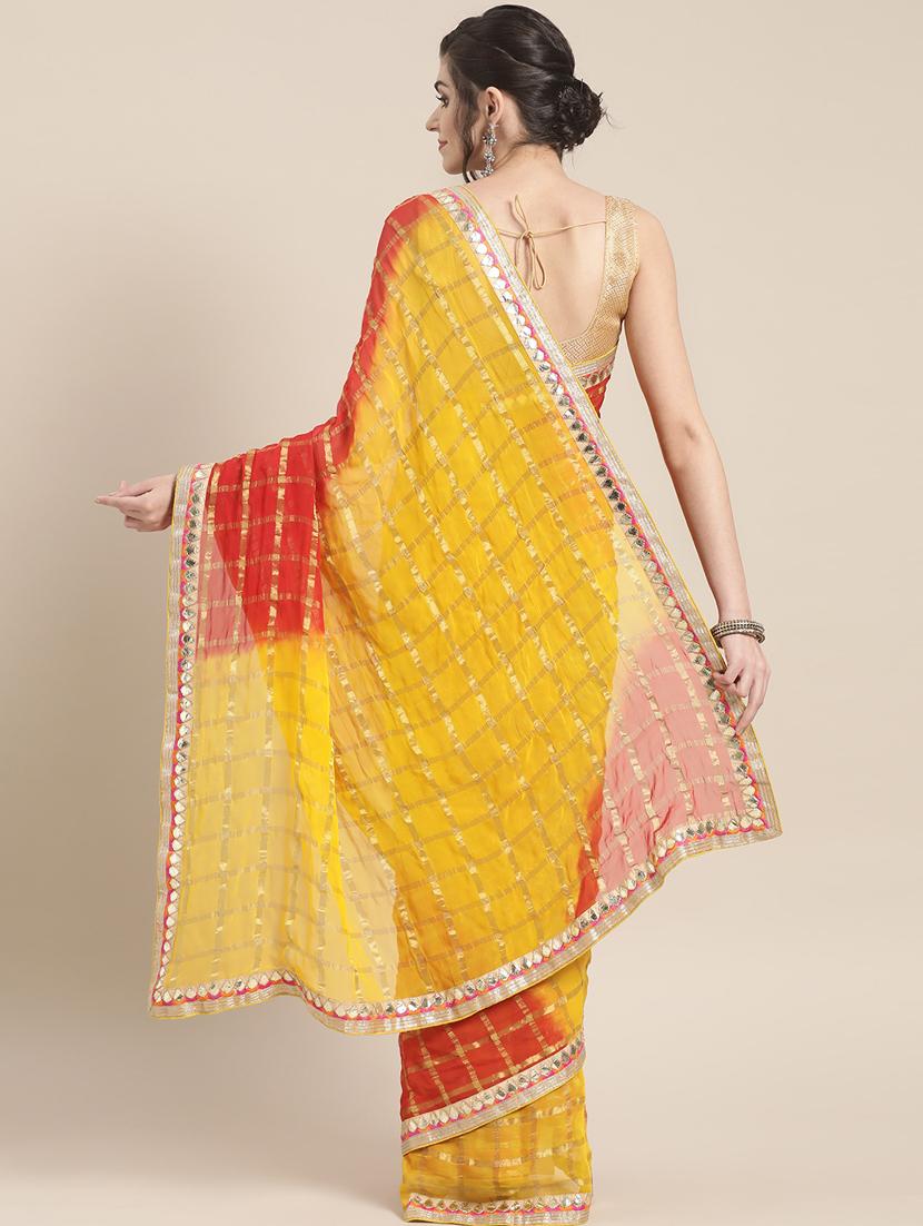 zari embroidered saree with blouse - 17089771 - Standard Image - 1