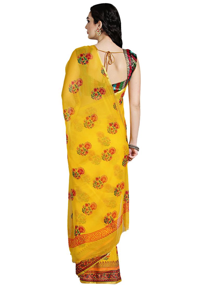 floral printed saree with blouse - 17089782 -  Standard Image - 1