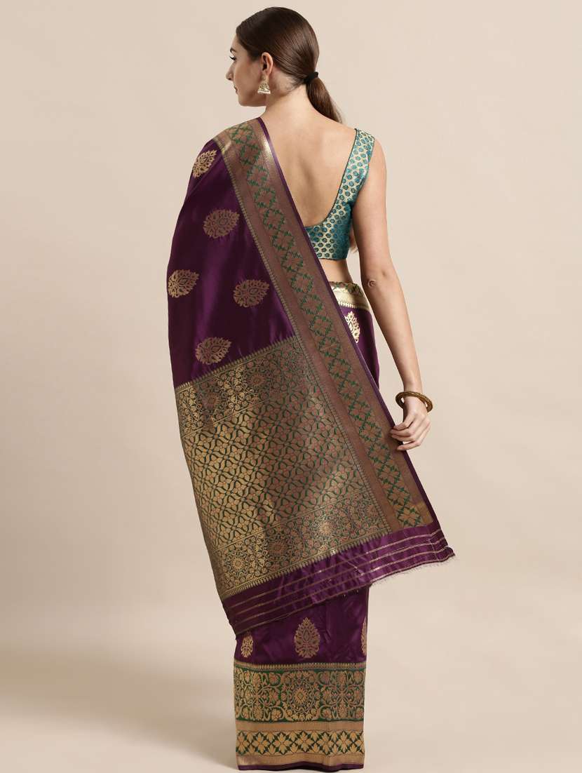 self design woven saree with blouse - 17089862 -  Standard Image - 1