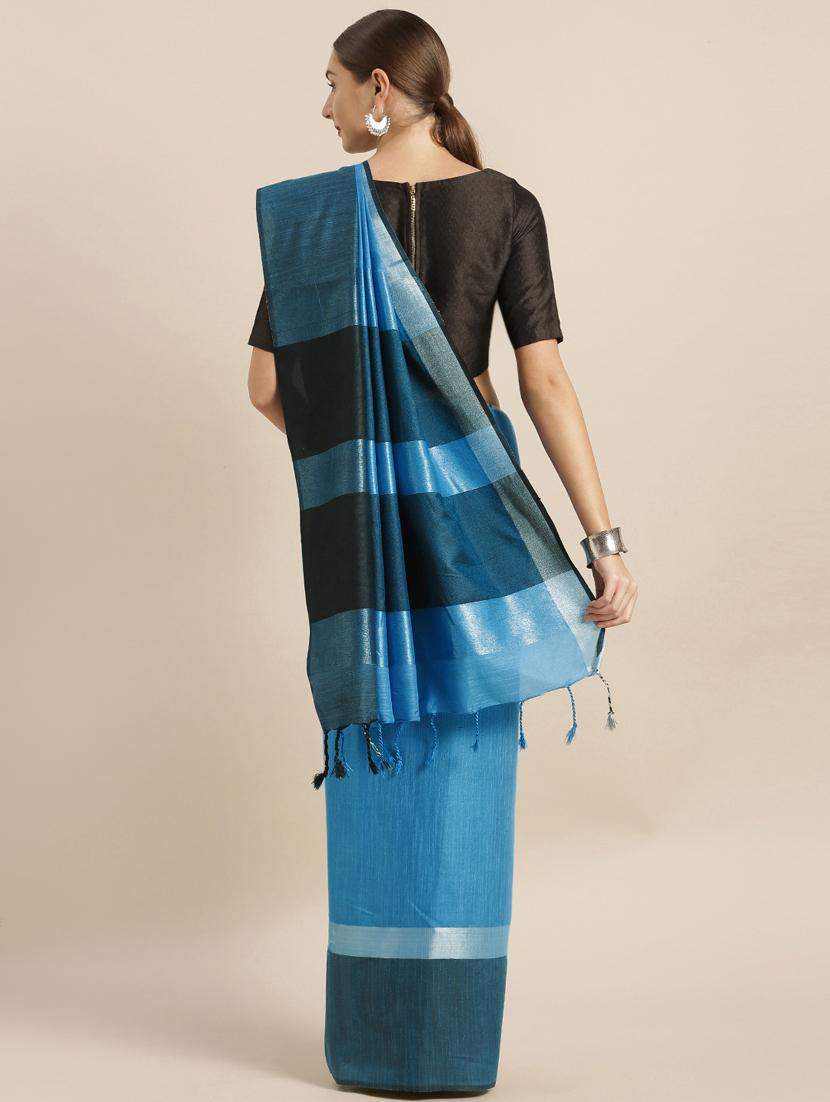 solid woven saree with blouse - 17089865 - Standard Image - 1