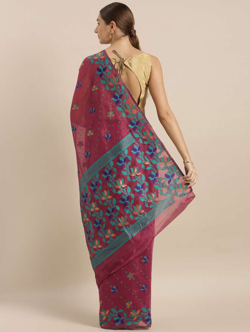 self design jamdani saree with blouse - 17089914 -  Standard Image - 1