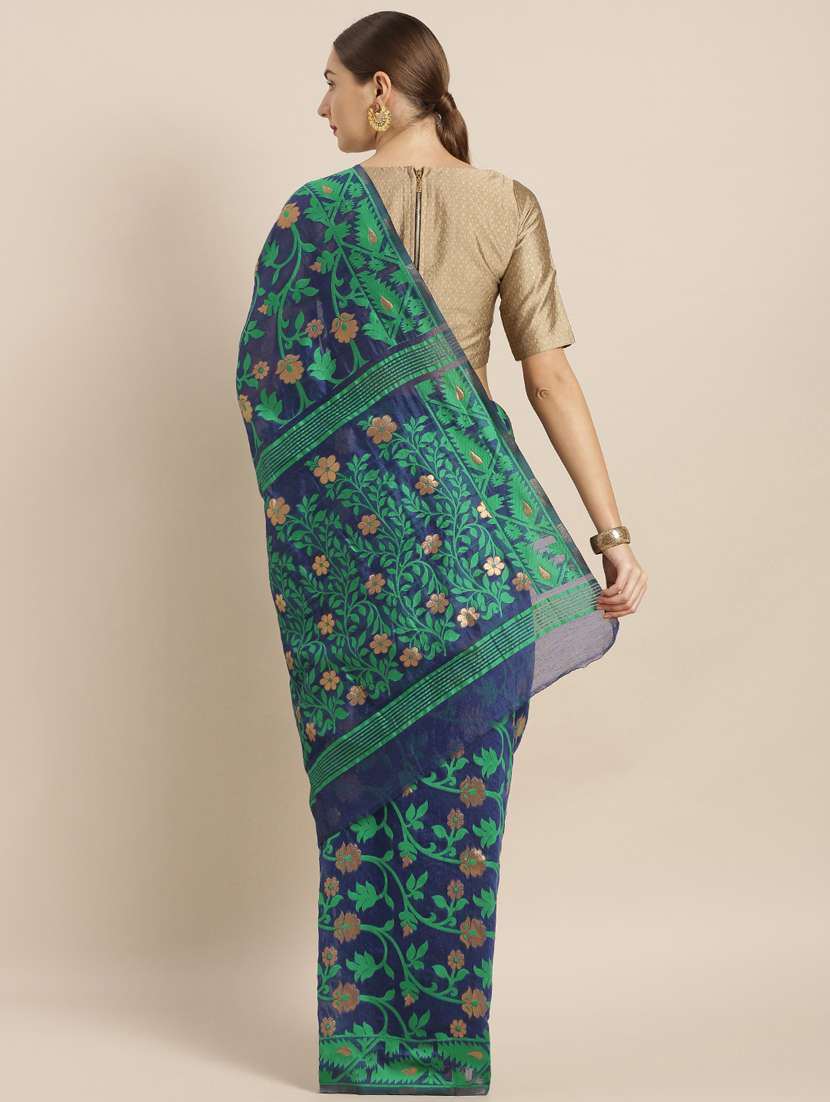 self design jamdani saree with blouse - 17089915 -  Standard Image - 1