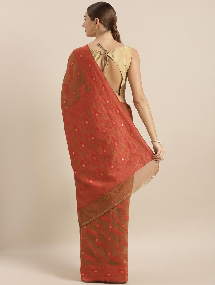 self design jamdani saree with blouse - 17089920 -  Standard Image - 1