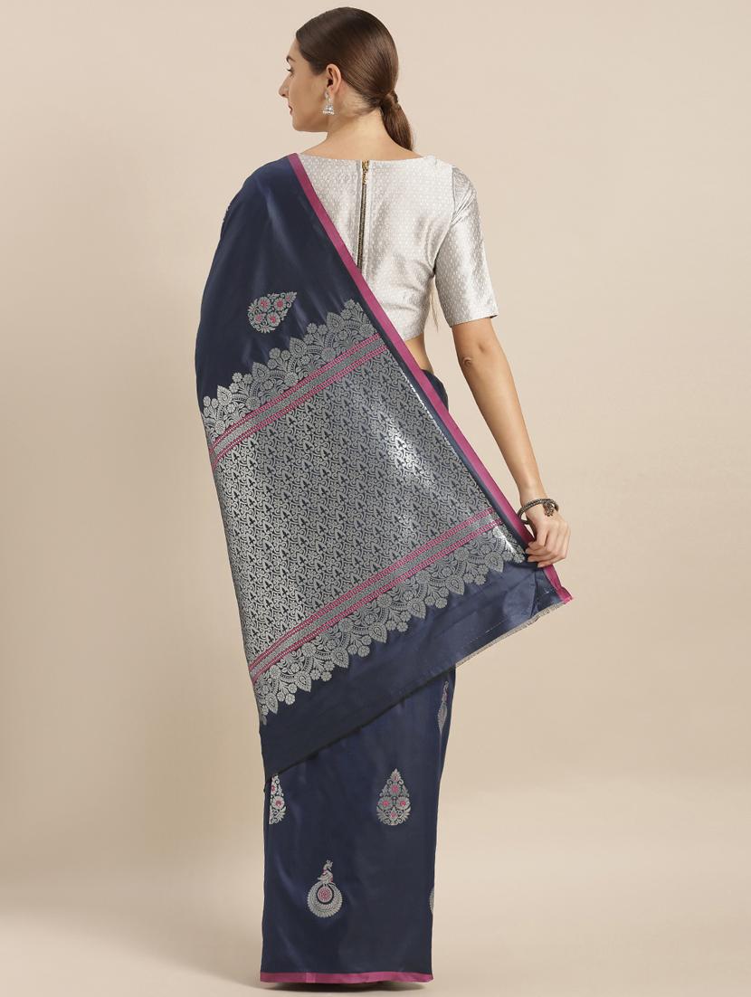 self design banarasi saree with blouse - 17089947 - Standard Image - 1