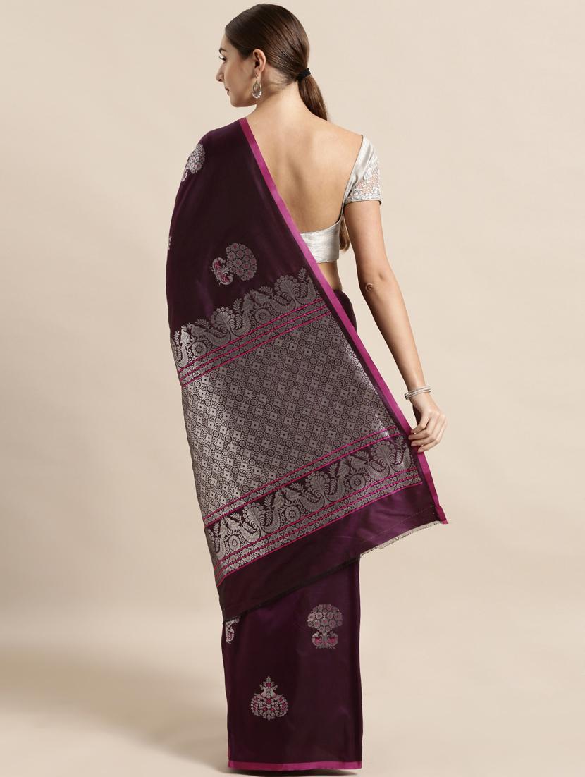 self design banarasi saree with blouse - 17089956 - Standard Image - 1