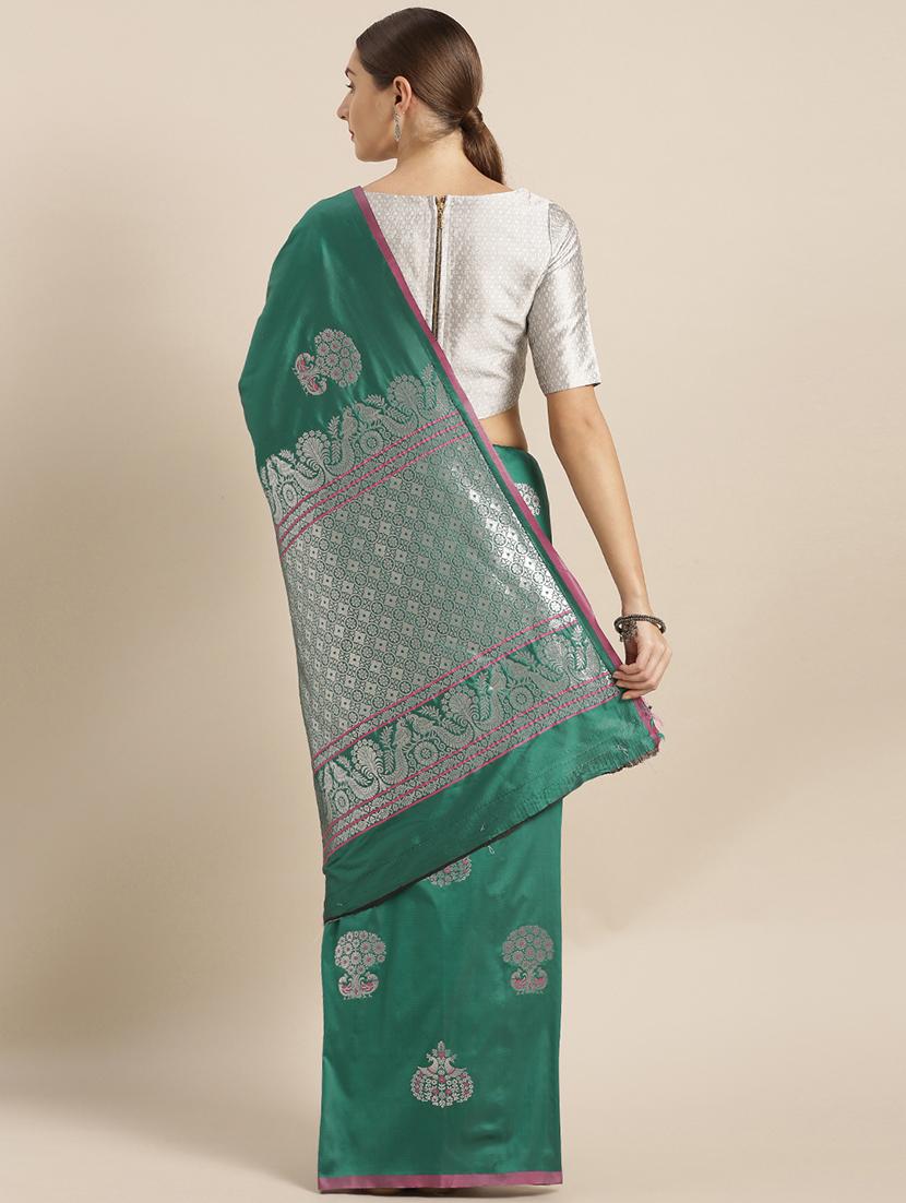 self design banarasi saree with blouse - 17089960 - Standard Image - 1