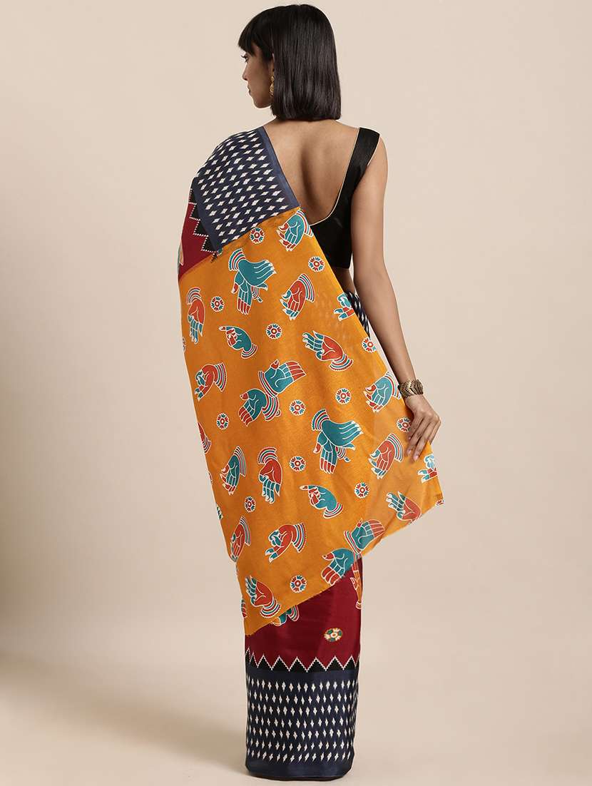 kalamkari jamdani saree with blouse - 17090009 -  Standard Image - 1